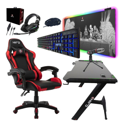 Setup Silla Gamer Escritorio Led Mousepad Rgb Teclado Mouse