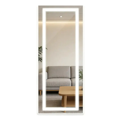 Espejo De Cuerpo Entero Con Luces Led De 110 X 40cm, Espejo De Cuerpo Entero Con Luz Cálida, Espejo De Pared Rectangular Con Atenuación Y 3 Modos De Color Para Dormitorio Y Sala De Estarblanco | Meses sin interés
