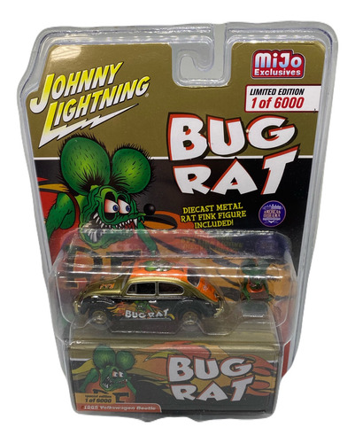 Johnny Lightning Vw Fusca American Diorama Rat Fink Bug Rat