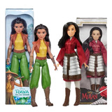 Kit 2 Boneca Princesas Raya E Mulan Disney 30cm