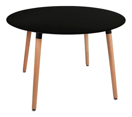 Mesa Eames Negra Redonda 100cm Comedor Living Oficina Jardin