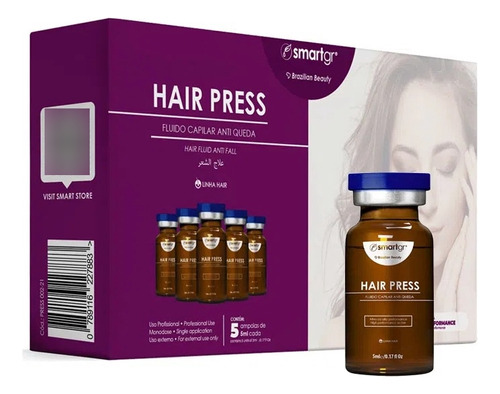 Hair Press Intradermo Pressurizada 05 Frascos 5ml Smart Gr