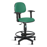 Cadeira Caixa Alta Balcao Secretaria C/ Braco Rcp Lapiz Azul