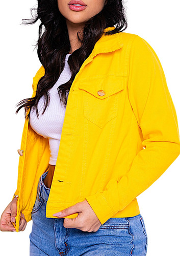 Jaqueta Feminina Amarelo E Colorida | Jeans | Brim | Denim