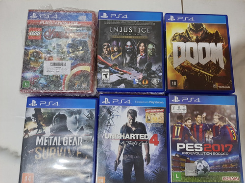 Lote Ps4 Lego Marvel + Uncharted + Pes + Doom Metal Gear Etc