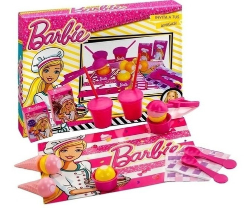 Set De Comiditas De Barbie C/ Accesorios Heladería