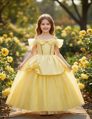 Vestido Fantasia Princesa Bela E Fera La Belle Luxo Infantil