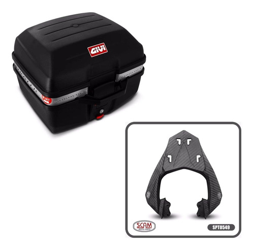 Baú Givi Monolock E27 Traffic + Bagageiro Fazer 250 2018+