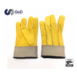 Guantes Electricista De Piel 100% Color Amarillo (par)