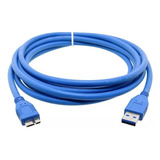 Cabo Usb 3.0 Para Hd Externo 1 Metro Azul