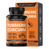 Turmeric Cúrcuma Con Extracto Al 95% + Pimienta Negra Al 95% Beyond Vitamins | Sin Sabor | Suplemento Alimenticio | 60 Cápsulas