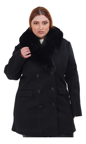  Casaco Plus Size Sobretudo Pelúciado Feminino Trench Coat  