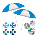 2 Guarda Sol Articulado Silver Coating Uv Umbrella 1,80m Mor