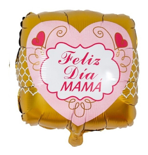 Globo Feliz Día Mamá Cuadrado Corazón Cotillón Activarte