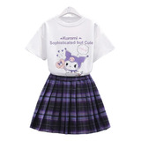 Conjuntos Para Meninas Kuromi Summer T Shirt Skirt Sets