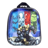 Mochila Infantil Maxtoy Marvel Super Heróis 3d Impermeável Cor Azul