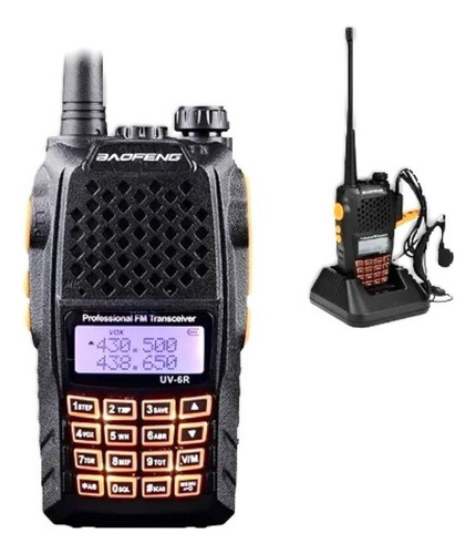 Kit 6 Radio Ht Walk Talk Dual Band Uhf Vhf Fm Baofeng Uv6r