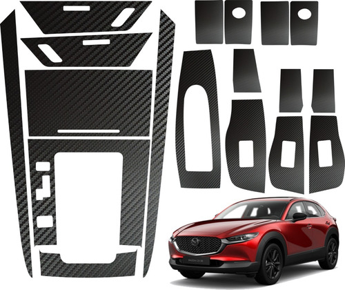 Kit Completo Stickers 4 Puertas/panel Central Mazda Cx30