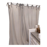 Cortina De Baño Gasa Algodon Lazos Para Atar 2.2x2.2m Gris