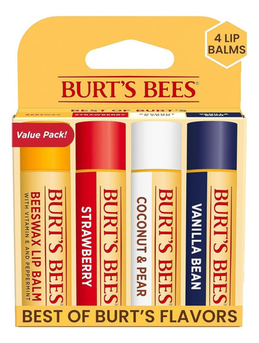 4-pk Bálsamo Labial Burt's Bees