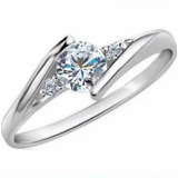 Anillo Compromiso Oro Blanco 14k .30ct Diamante Natural -50%
