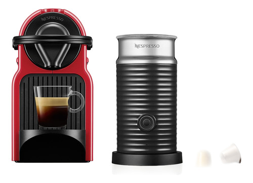 Cafetera Nespresso Inissia Red + Aeroccino 3 