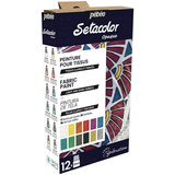 Set Pintura  Para Telas 12 Colores Pebeo Setacolor 20ml