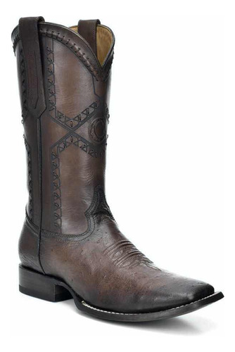 Bota Rodeo Cuadra Original Piel Genuina De Panza De Avestruz