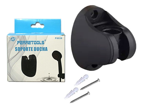 Soporte Para Ducha Teléfono Regulable Negro Mate Ferretools