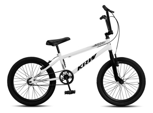 Bicicleta Aro 20 Krw Bmx Cross V-brake Sem Marchas Cor Branco/preto