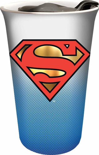 Spoontiques 18820 Superman Taza De Viaje (cerámica, 10 Oz), 