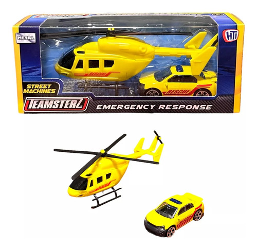 Set Rescate Emergencia Teamsterz Helicoptero/auto 14011 Srj