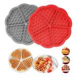 Forma De Waffle Gofre Em Silicone Antiaderente Coração Belga Cor Sortido