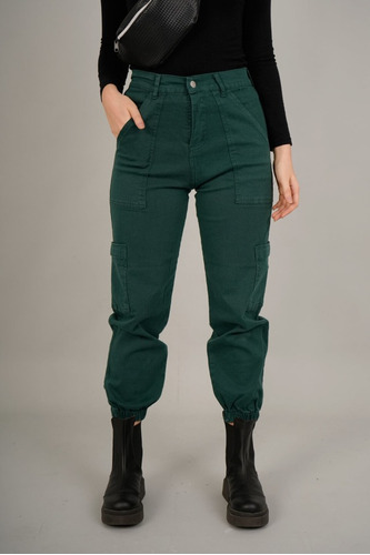 Pantalón Cargo Gabardina Elastizada Mujer