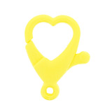 Mosquetão Plástico Coração - Amarelo - 01 Peça