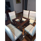 Conjunto Mesa De Jantar Com 6 Cadeiras Madeira Mogno Maciças