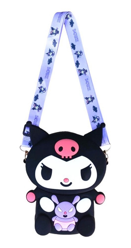 Bolsa  Kuromi De Silicón Grande Crossbody Con Correa 