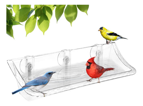 Mokeyder Clear Bird Bath Comedero Para Pajaros Para Vidrio D