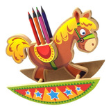 Cavalo Lápis Pedagógico Balanço - Madeira - Colorido - 2952 