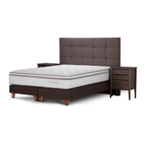 Cama Euro. Rosen Classique+ 2 Plazas Con Muebles Issey Visón