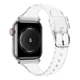 Correa Para Applewatch Silicona Glitter 42 /44 /45mm Transpa