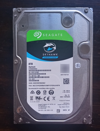 Disco Duro Interno Seagate Skyhawk 8tb