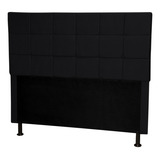 Cabeceira De Cama Box Londres Casal 140cm X 118cm Suede Cor Preto