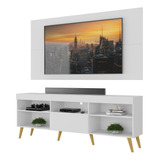 Rack Com Painel Tv 65  Retrô Flórida Up Multimóveis V1042 Cor Branco/natural