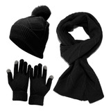 Juego De Gorro, Bufanda Y Guantes, Gorra De Invierno, Suave