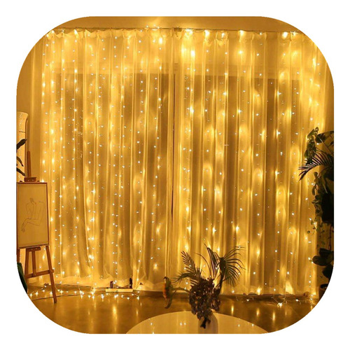 Cortina Fio De Fada Led Prova D´agua Fixa 3x3m M/f Casamento