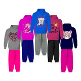 Kit 6 Peças Moletom Menina Infantil Conjunto Inverno 1 Ao 8