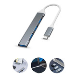 Multiplicador De Entradas Usb Hub Usbc Alta Velocidade 4pts