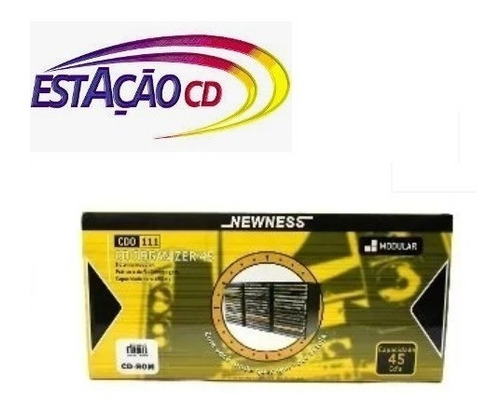 2 Unidades Porta Cd Modular Newness Capacidade Para 45 Cd´s