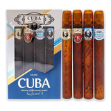 Cuba Cuba Quad I Men 4 Pc Gift Set 1.17oz Cuba Gold Edt Spra